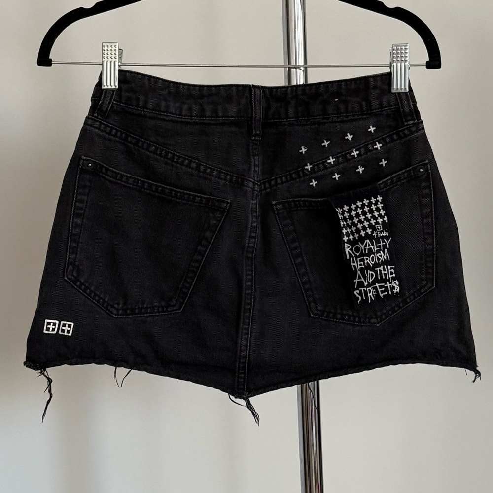 Ksubi Women's Black Mini Denim Skirt, size 24 - Picture 2 of 15